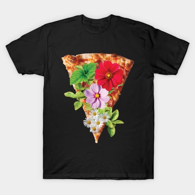 A Slice of Floral Pizza T-Shirt by XOZ